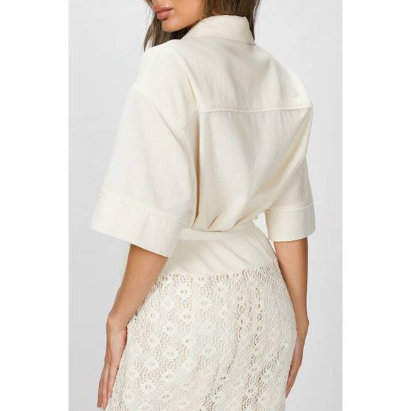 NEW GOEN.J shirt and crochet lace skirt set in natural beige - Picture 5 of 5